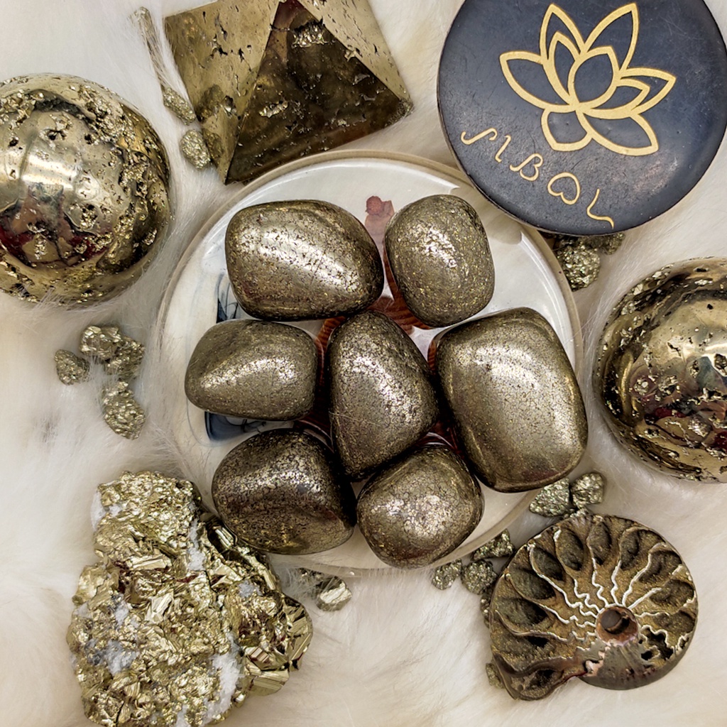 Pyrite Chalcedony (Bringer of Luck) Tumbled Peruvian Pyrite HQ Crystal ...