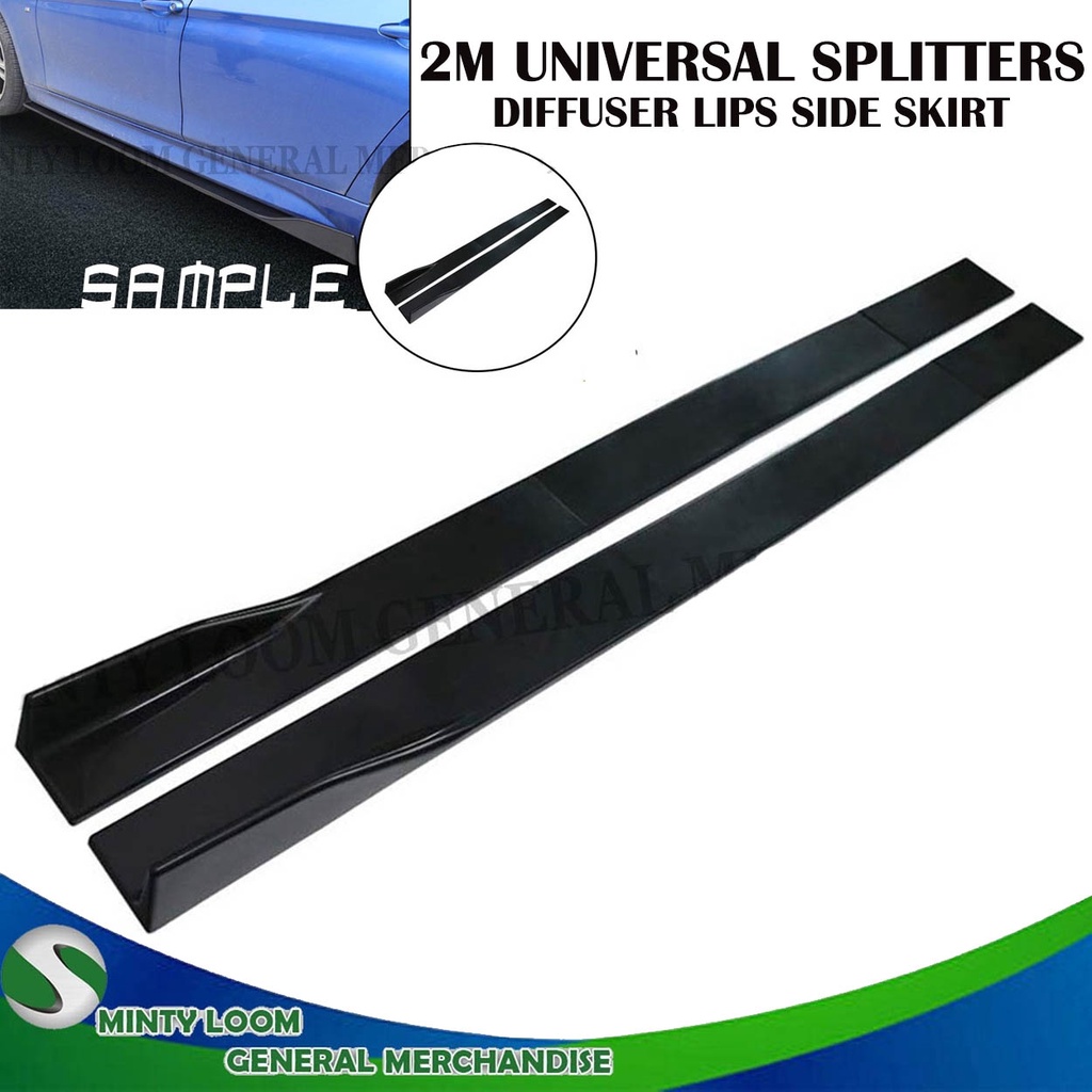 Car Side Skirt Extensions Rocker 2M Universal Splitters Diffuser Lips ...