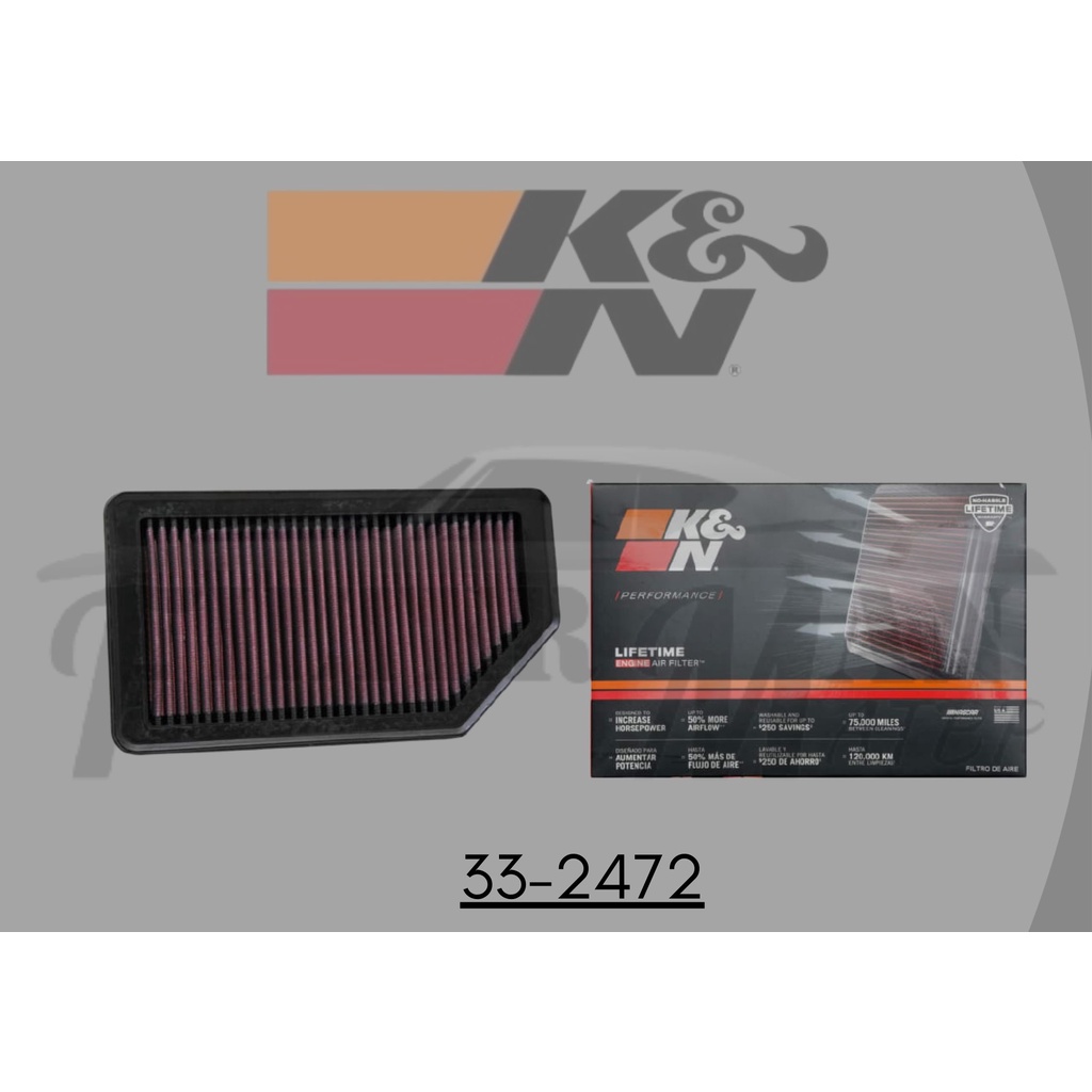 K&N AIR FILTER 33-2472 (HYUNDAI ACCENT, KIA RIO, KIA SOUL, KIA SOLUTO ...