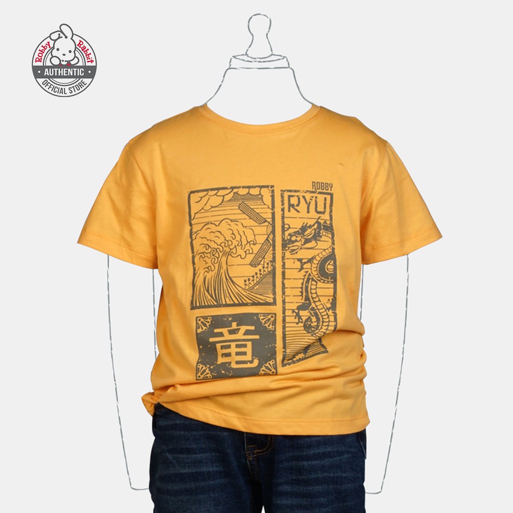 Robby Rabbit Ryu Empire Graphic Tee (Mustard) | Shopee Philippines