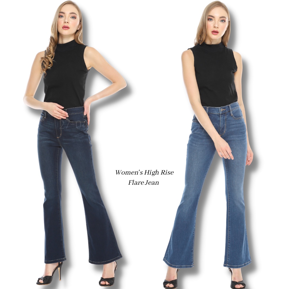 Women's Cutbray Jeans (ANA16 HIGHRISE FLARE) | Shopee Philippines