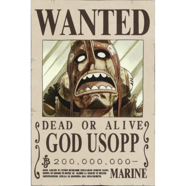 One Piece Wanted Poster with Borderless Frame (Ussop) | Shopee Philippines