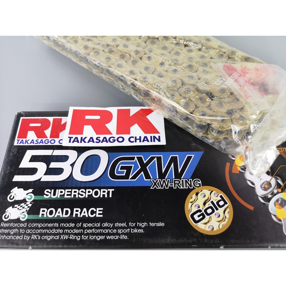 RK RACING CHAIN 520/525/530 X 130L XW-RING Gold Plated | Shopee Philippines