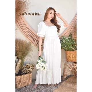 WHITE FORMAL SEMI FORMAL DRESS for Civing Wedding Dedication or