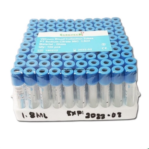 VACUTAINER BLOOD COLLECTION TUBE BLUE TOP 1.8ML PER TRAY Shopee