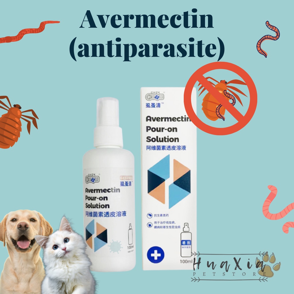 Avermectin Spray 100ml/Anti ParasiteWorm For Dogs And Cats Shopee