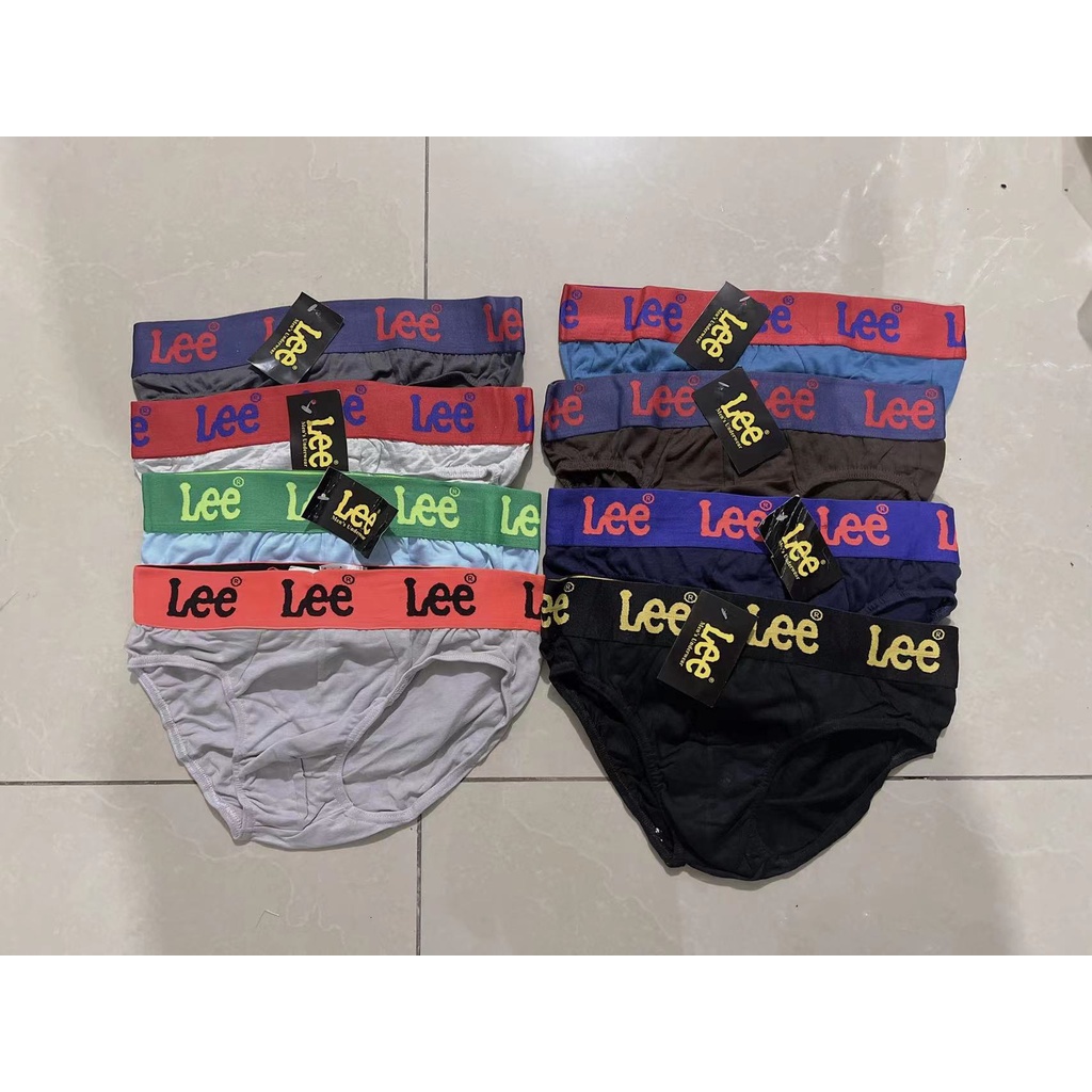 LEE MEN'S PLAIN BRIEF UNDERWEAR 100 COTTON NOIRRITATION Shopee