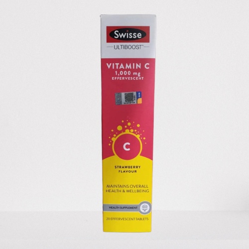 Swisse Vitamin C Effervescent 1000mg Ultiboost (20 Tablets) Strawberry Flavour 3XQ3 Shopee