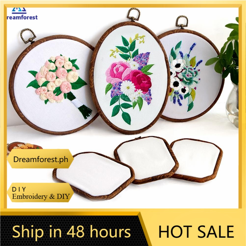 DIY】DF Retro Wooden Color Embroidery Hoops Frame Embroidery Hoop Rings For  DIY Cross Stitch Needle Craft Tool Sewing Tool