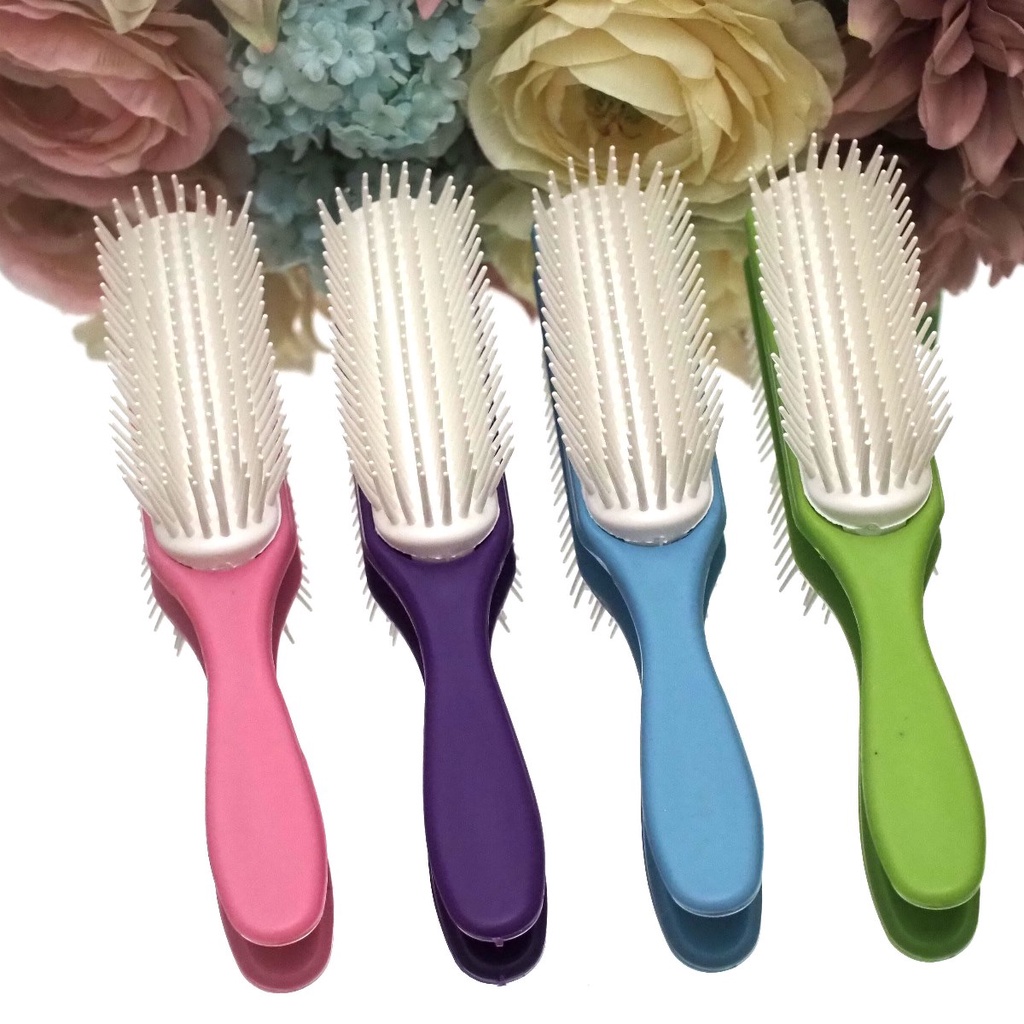 White Square Hair Comb with Color Handle Blow Hair Comb Style Lestari ...