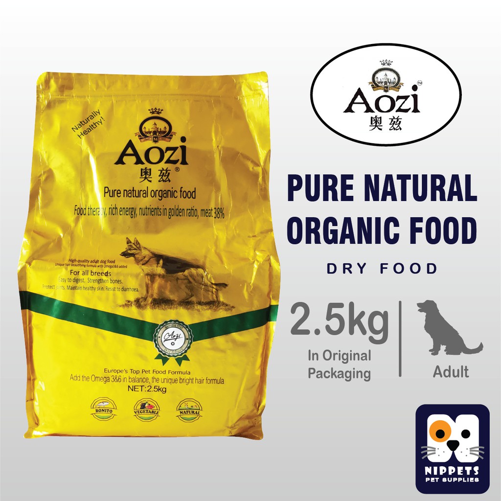 AOZI Pure Natural Organic Dry Dog Food for Adult 2.5kg EXP.9 5 24