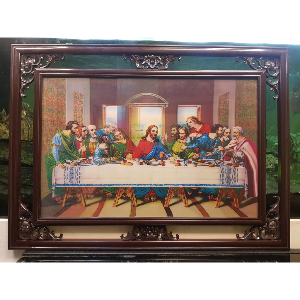 3D Last Supper Wall Decor with Wood Frame 53cm x 73cm Shopee Philippines