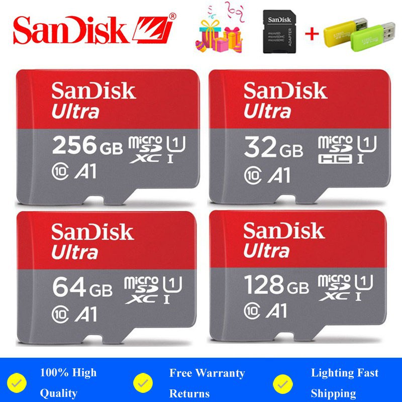 64GB Ultra Memory Card 256GB 32GB 128GB Micro SD UHS1 C10 A1 100MB/s