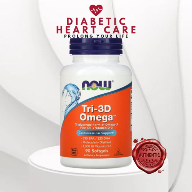 Diabetic Heart Care Now Foods Tri3D Omega, 330 EPA / 220 DHA, 90 Softgels Shopee Philippines