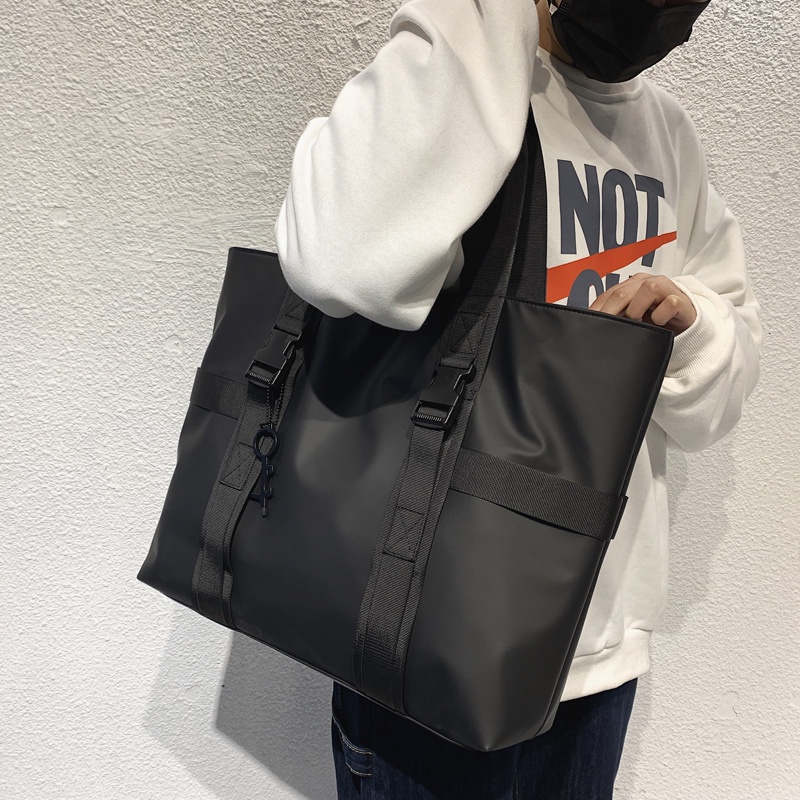 Ins Japanese Ulzzang Waterproof Men s Fashion Tote Bag Briefcase Handbag Japanese Ins Large Capacity Shopping Bag