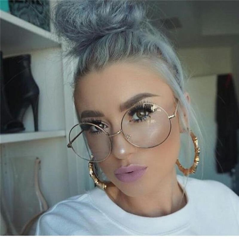 Oversized Round Glasses Women Men Metal Large Big Circle Glasses