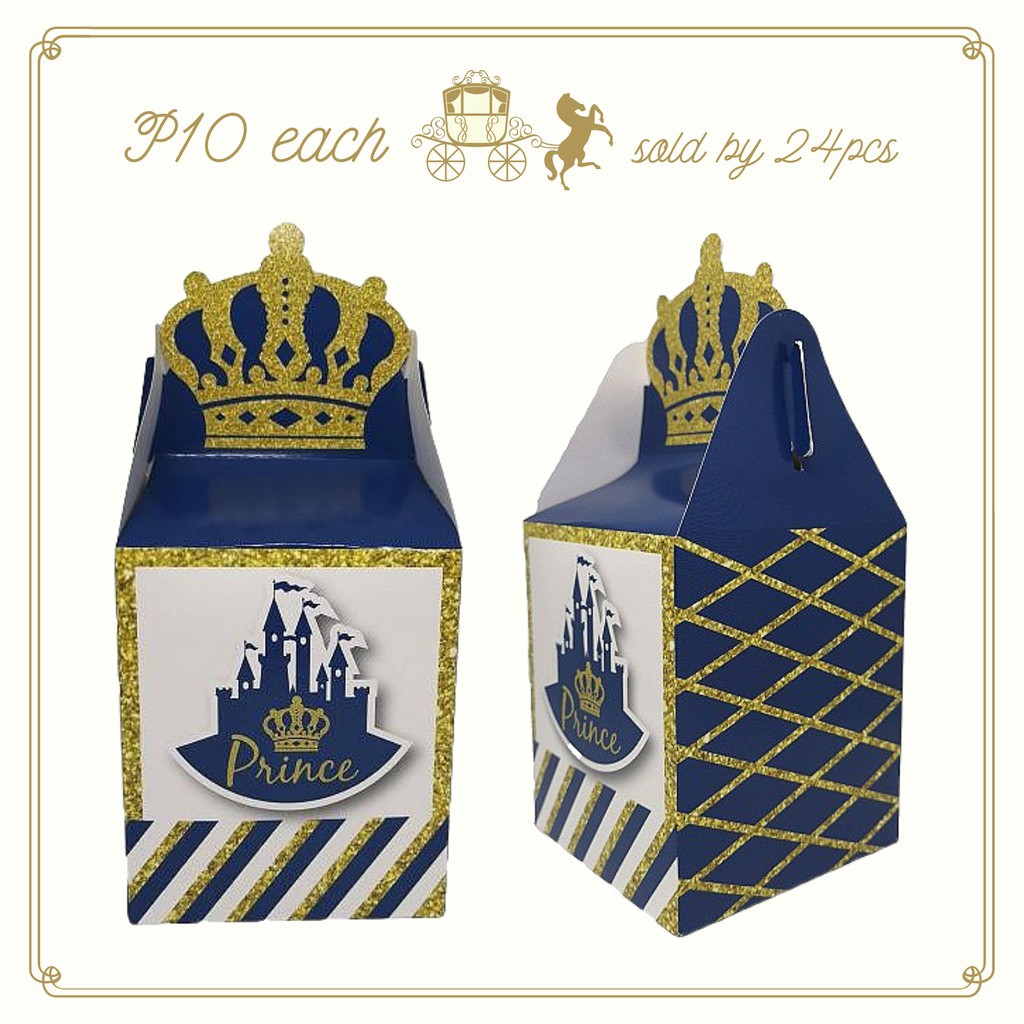 FP1025 (24 PCS) Royal Prince Crown Loot Bag Loot Party Favor Souvenir Giveaway Loot Bags Box