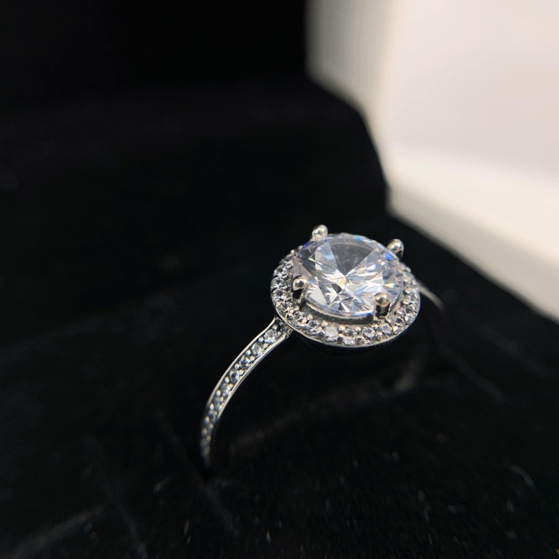 Pandora round sparkle halo ring online