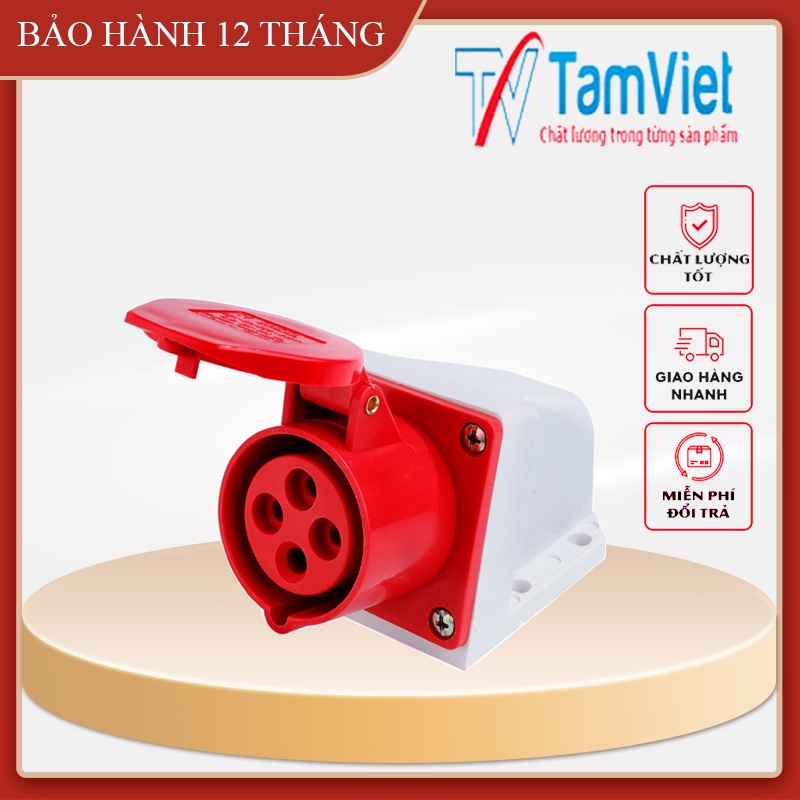 Fixed Industrial Power Socket, 3-Pin 4-Pin 380V Industrial Power Outlet ...