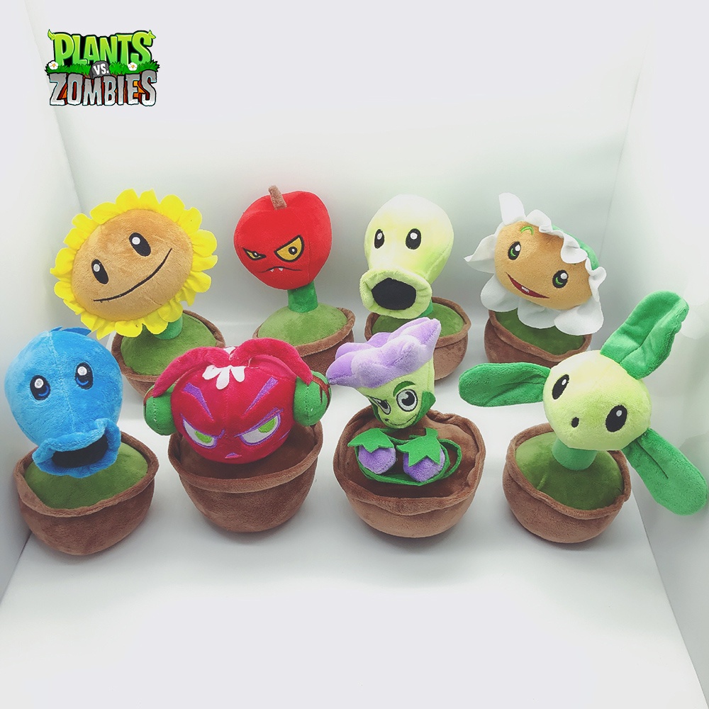 20cm New Plants vs Zombies Plush Dolls Peashooter Sunflowers Cherry