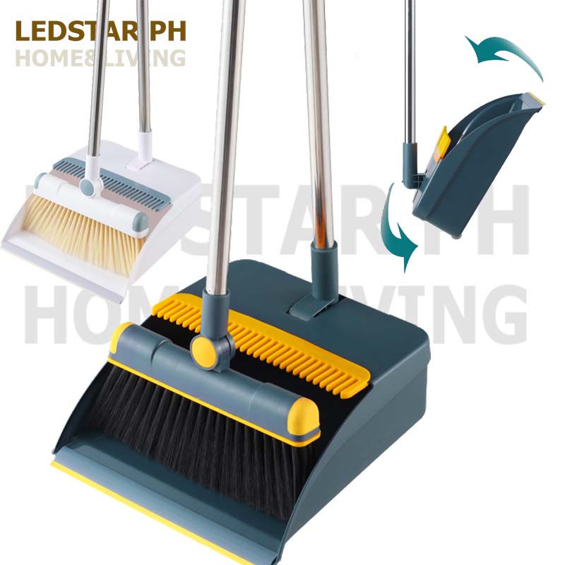 LEDSTAR Household Floor Cleaning Set Foldable Broom Dustpan Set