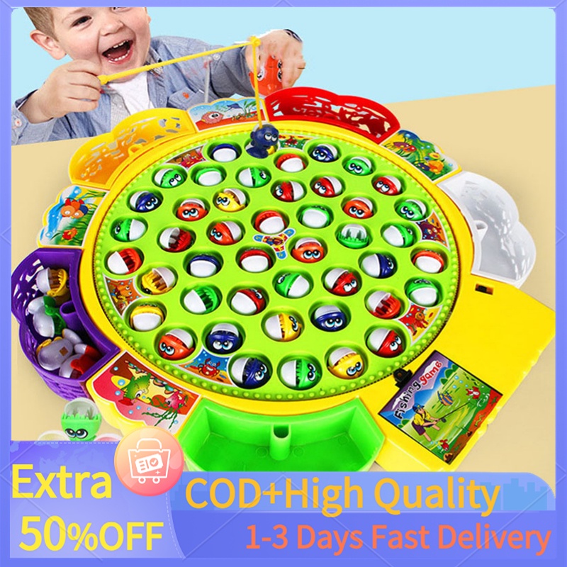 15/25/45pcs Fishing Toy Fish Game Electric Musical Rotating Children ...
