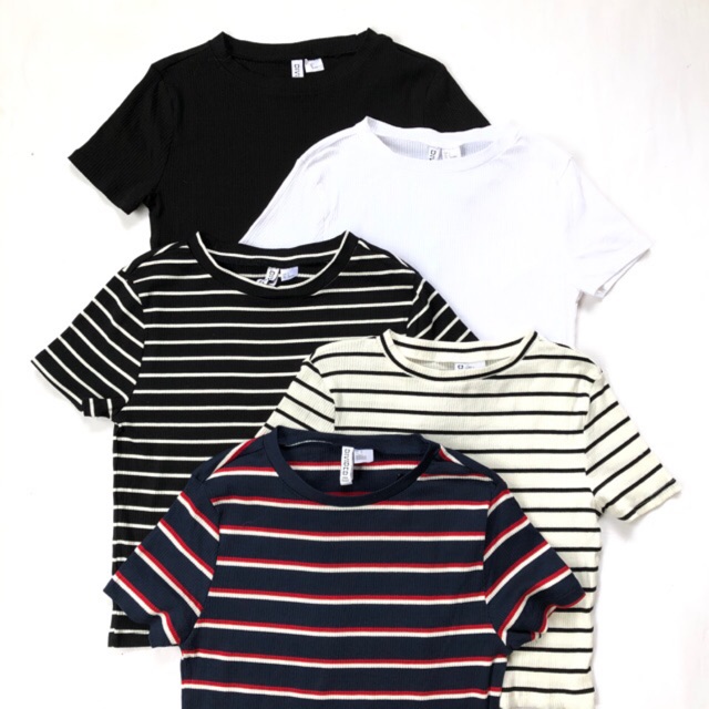 H&M Divided Ribbed Top | Shopee Philippines