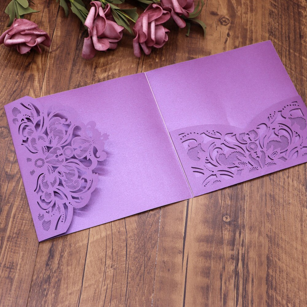 10pcs/pack Lace Laser Cut Wedding Invitation Card Cover Square ..., image size:1000x1000