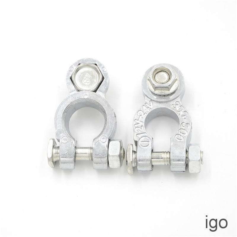 IGO 2Pcs/Set Zinc Coat Positive Negative Battery Terminals Clamp