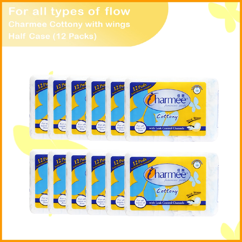 Charmee Sanitary Napkin for All Types of Flow w/ wings 12's x 12 packs (144  pcs) HALF CASE