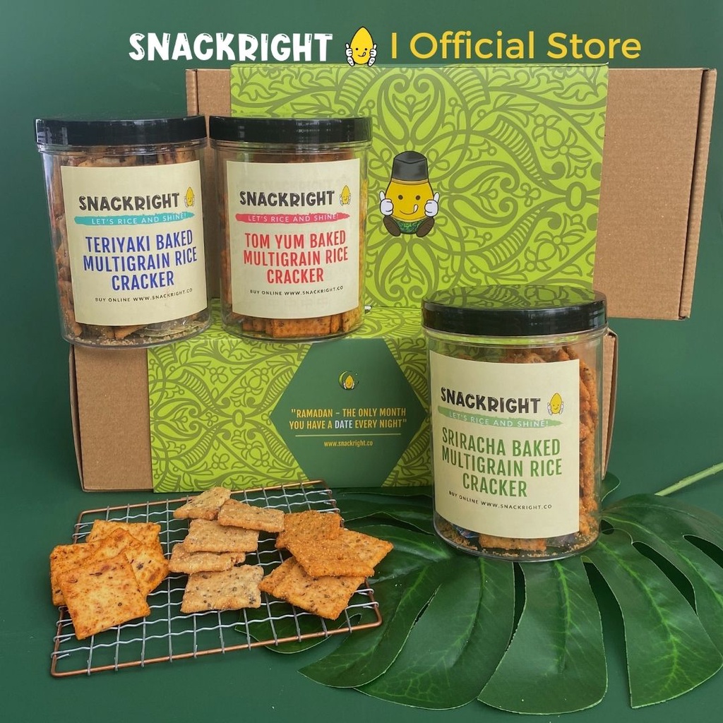 SnackRight Multigrain Rice Cracker Raya Set (160g X 3) | Shopee Philippines