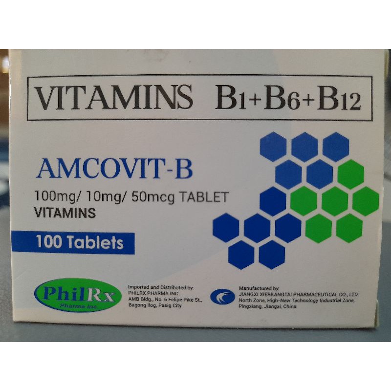 AMCOVIT-B VITAMINS B1 + B6 + B12 100 Tablets | Shopee Philippines