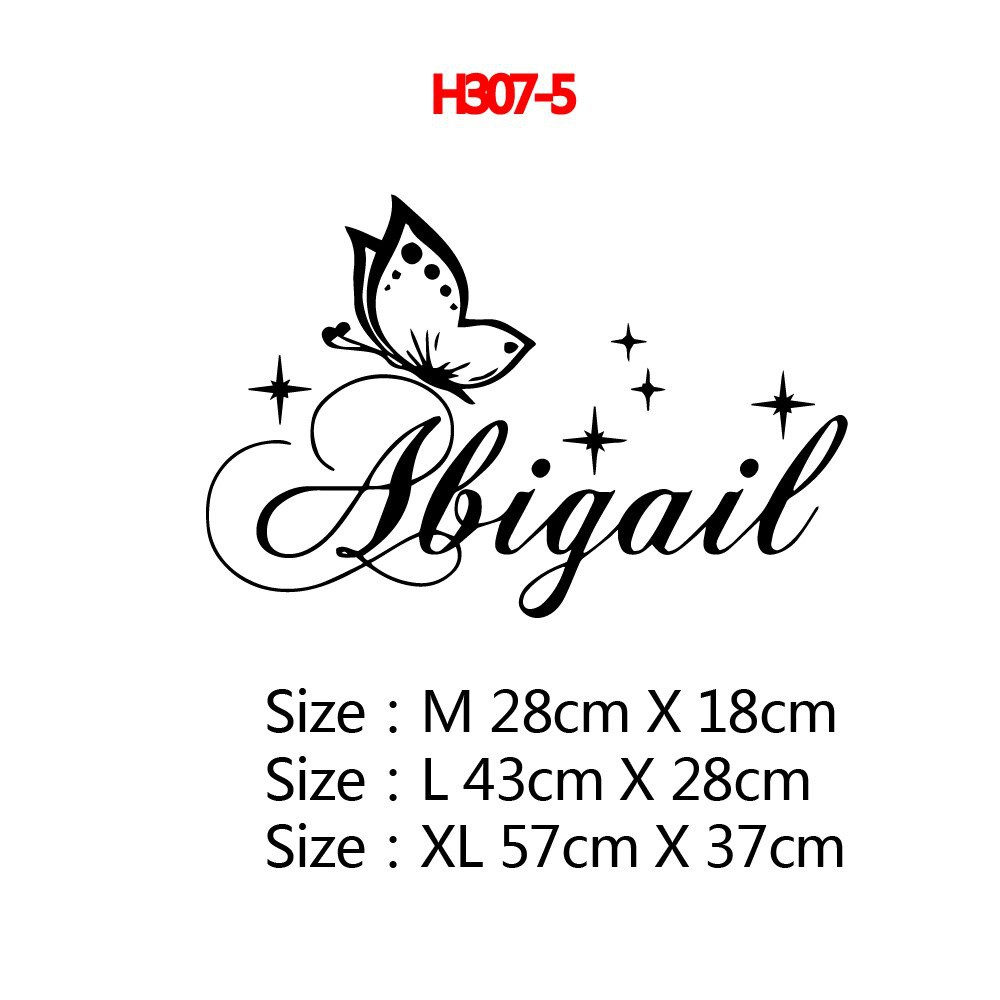 Personalized Custom Name Butterfly Wall Sticker Wallpaper For Nursery ...