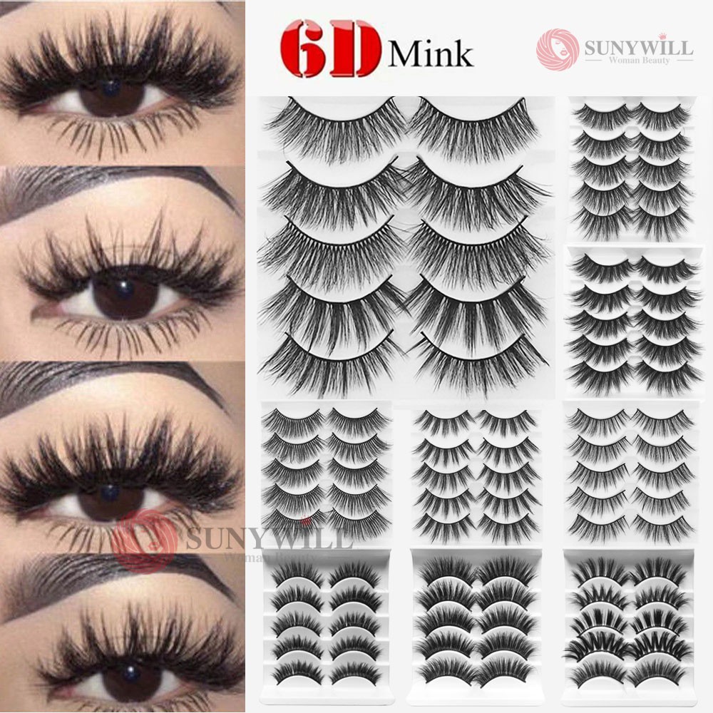 [READY STOCK] 5Pairs 3D Mink Eyelashes Natural False Long Thick ...