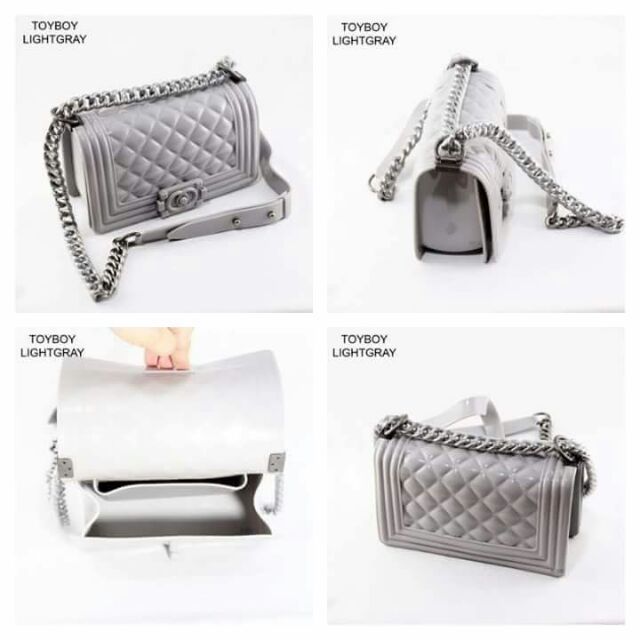 Jelly Grey “Chanel Toyboy” Sling bag, Women's Fashion, Bags
