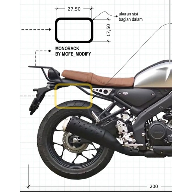 SIDE RACK/ SIDE BRACKET/ SB ONLY XSR155 XSR 155 Side Bracket Top Box ...
