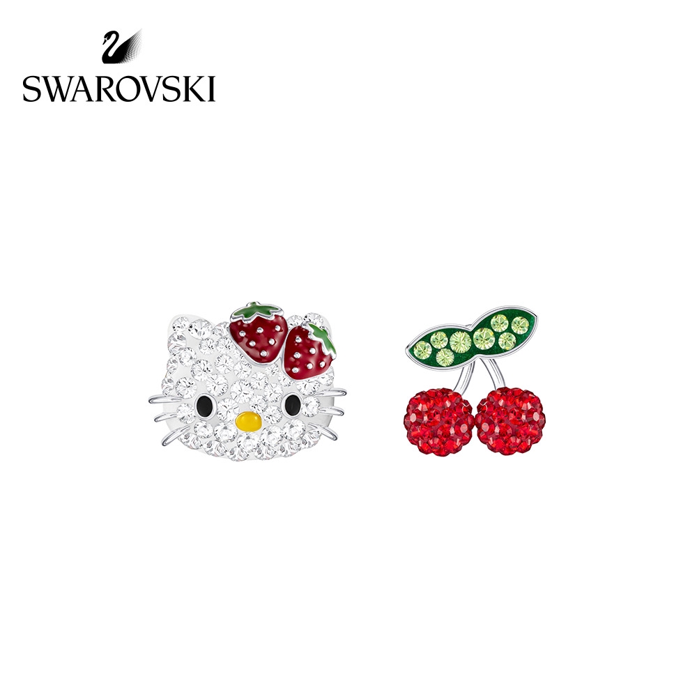 Swarovski crystal hello kitty asymmetrical high quality earrings