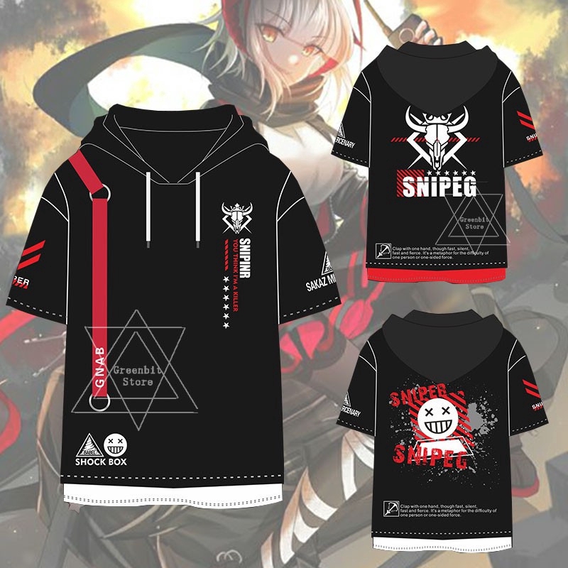 Ready Stock Anime Game Arknights W Cosplay Unisex Short Sleeve Hoodies  Hooded Blouse Summer Casual Clothing | Shopee Philippines