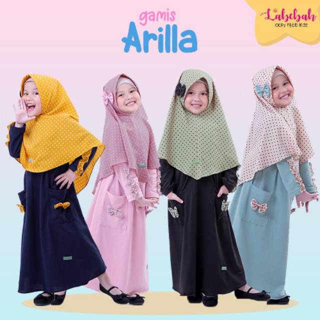Arilla Children's Gamis by || Gamis set Children 2-9 Years | Shopee ...