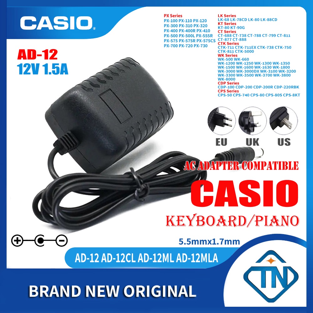 V A Ad Ad Ml Ac Dc Adapter For Casio Wk Wk Wk Wk Wk Casiotone