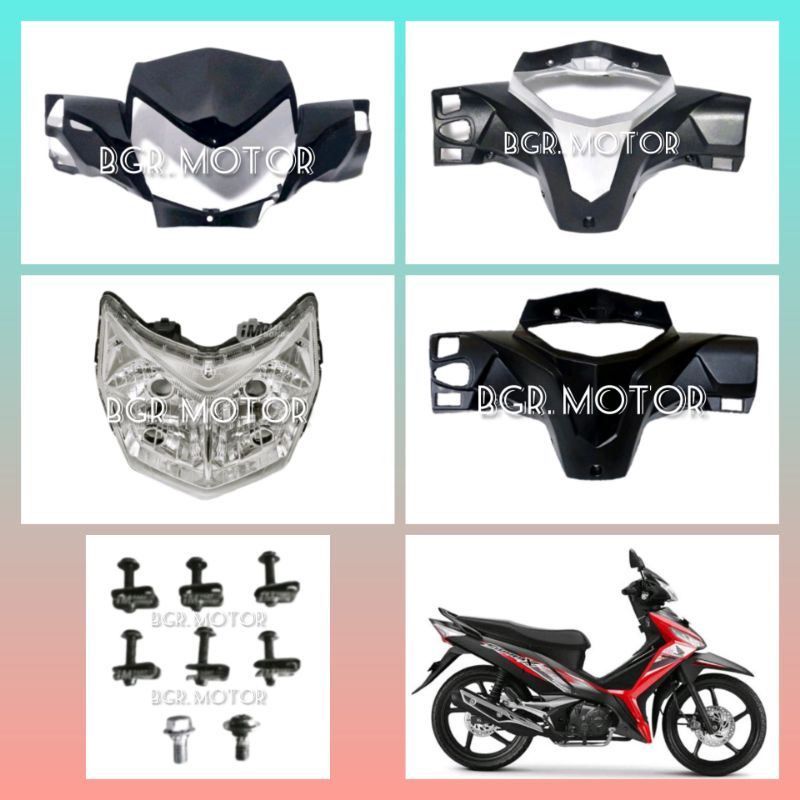 Front and rear shell plus Supra x 125 fi silver injection lights ...