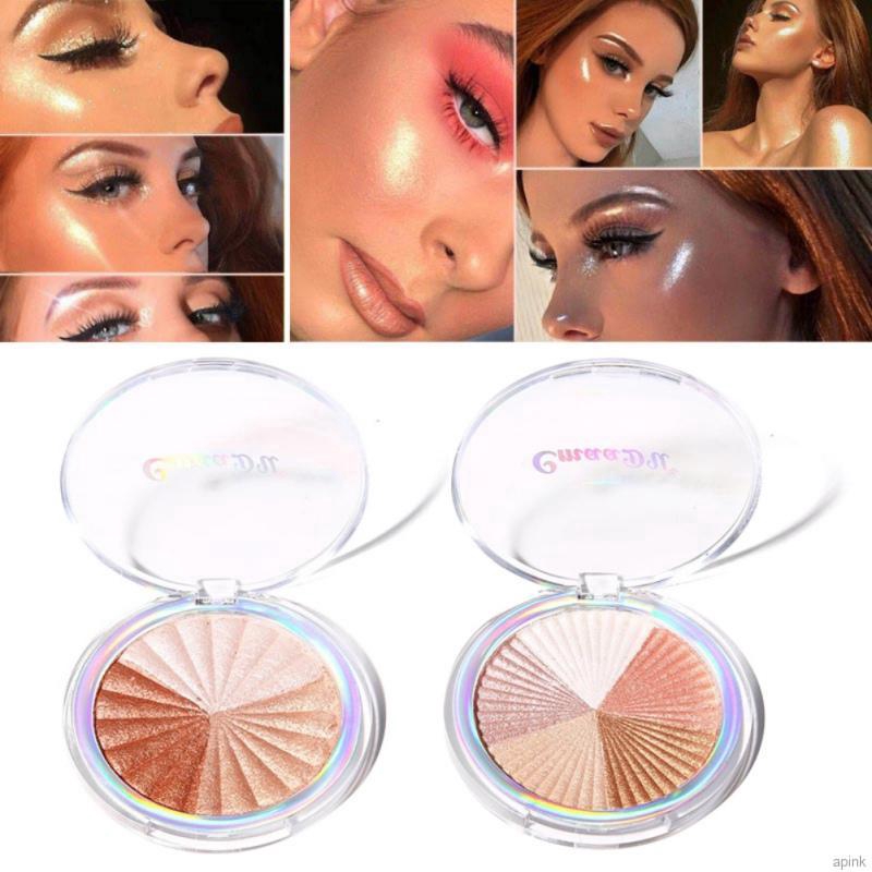 CmaaDu Baked Highlighter Powder Palette Brighten Skin Color Shimmer ...