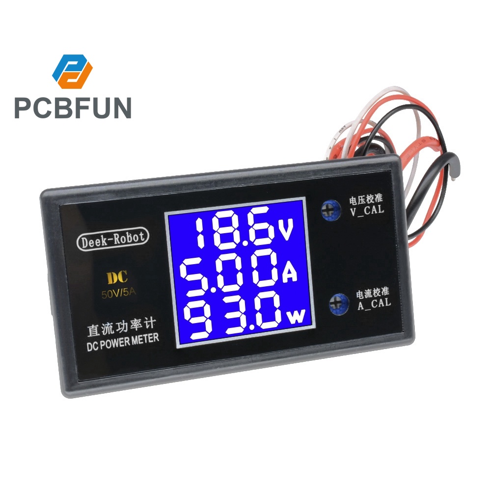 Pcbfun New Dc 50V 5A 250W Digital Lcd Voltmeter Ammeter Voltage Current ...