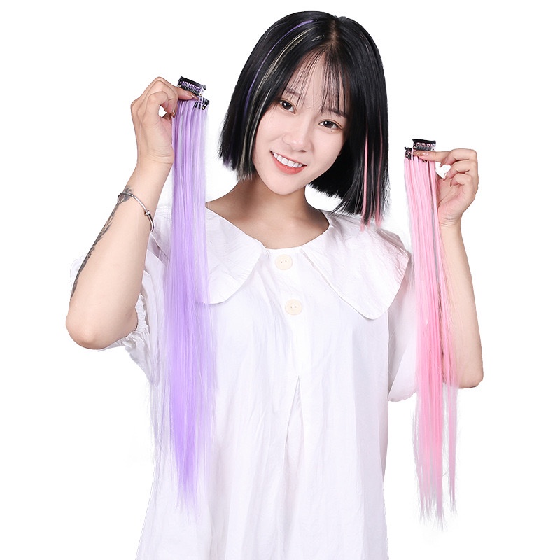 HJ 1 Piece Hair Extension Clip wig straight 55cm long Shopee Philippines