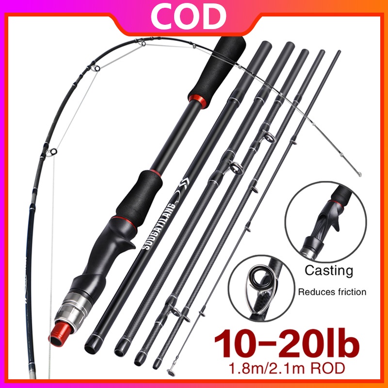 Sougayilang Spinning Casting Fishing Rod 1.8m/2.1m Carbon Fiber EVA ...