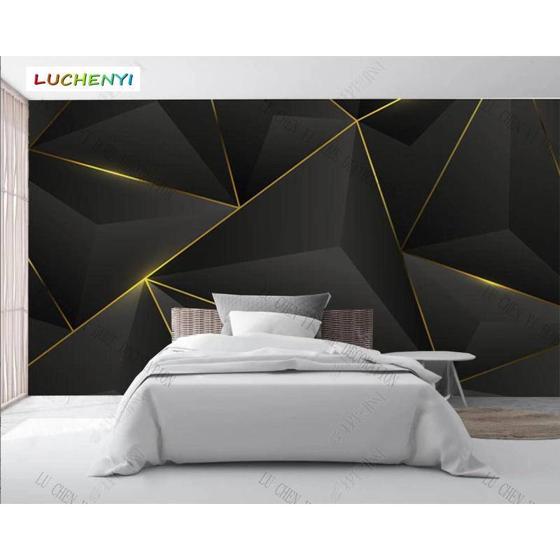 Customized Abstract Black and Red 3D Neon Lines Creative Solid Pattern ...