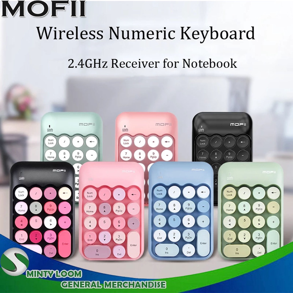MOFII X910 Portable Mini Number Pad Colorful Typewriter 18 Keys 2.4G