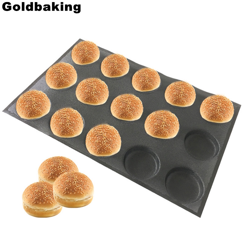 Goldbaking Silicone Bun Bread Forms Non Stick Baking Sheets Perforated ...