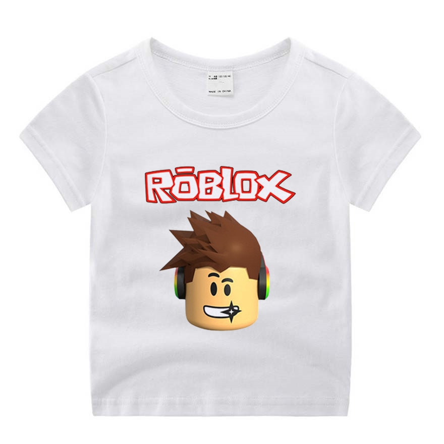 Primavera Verão Roupas Infantis Roblox Cartoon Short Sleeve T-shirt Boys Girls  Roupas Impressas Camisa Top Graphic Tee 2-16years