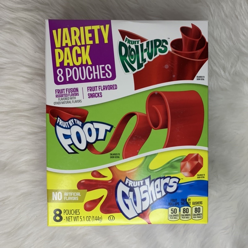 8packs Fruit Roll-Ups Fruit By The Foot And Gushers Variety Pack Betty ...